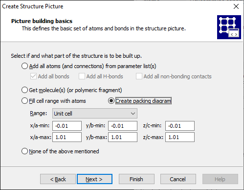 Screenshot of the Picture basics page of Picture Creation Assistant