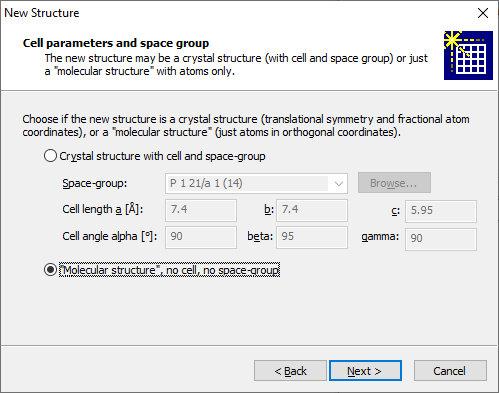 Second page of New Structure Assistant