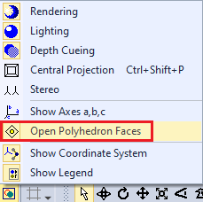 Open Polyhedra Front Faces toolbar button