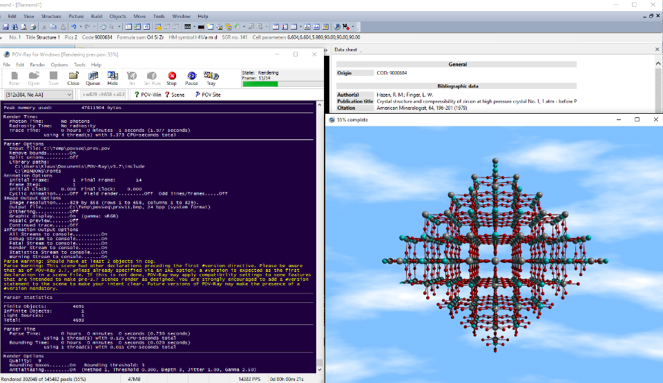 Screenshot with POV-Ray rendering images